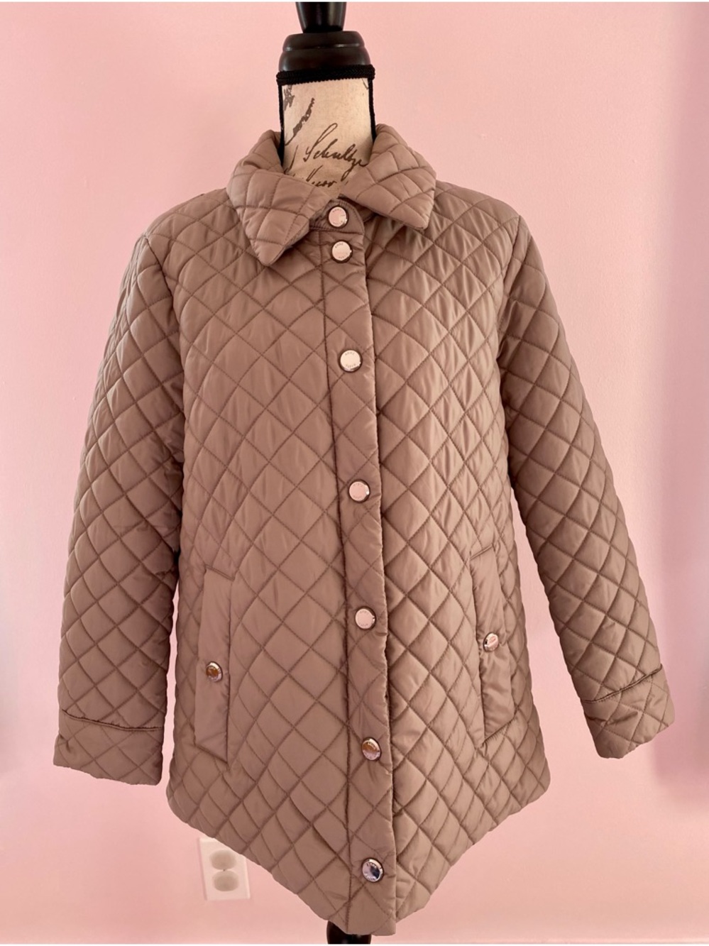 Quilted Button-Front Women's Anne Klein Jacket - Taupe